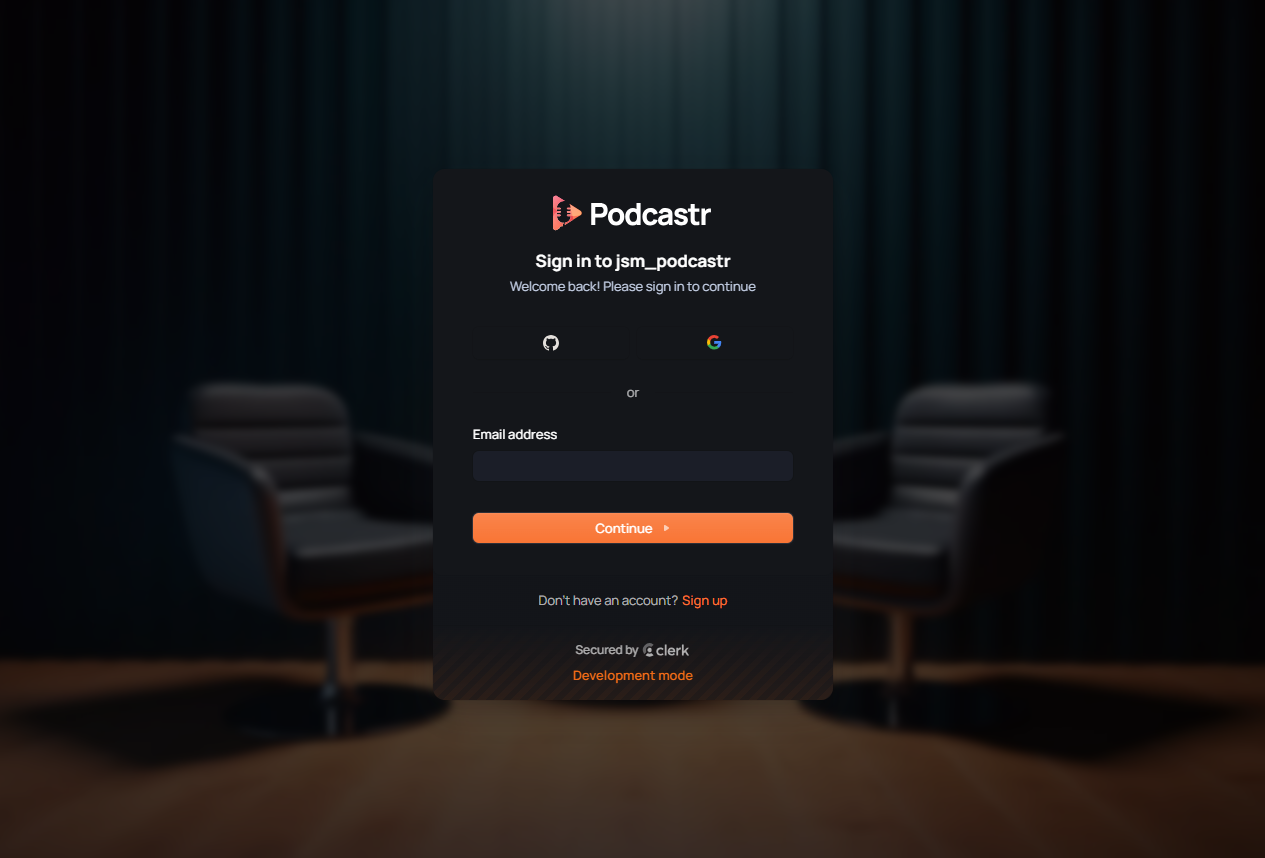 Screenshot of Podcastr project